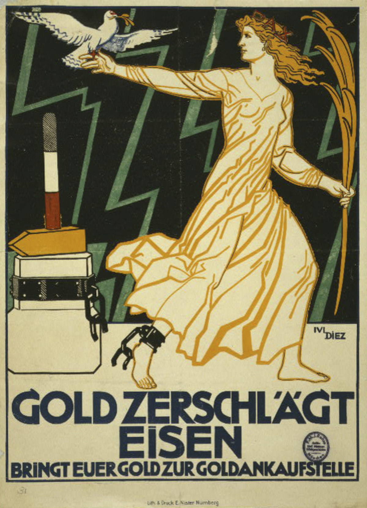 Gold-zerschlächt-Eisen