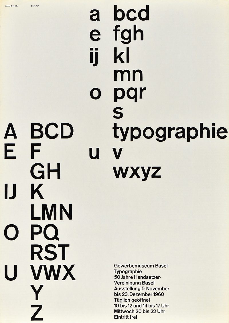 type-based poster of the alphabet running down the page vertically