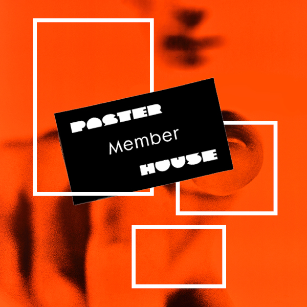 3 box frames imposted on a red image, you can see a man pointing a finger, the image is over saturated orange and a card infront that reads member with poster hosue logo around