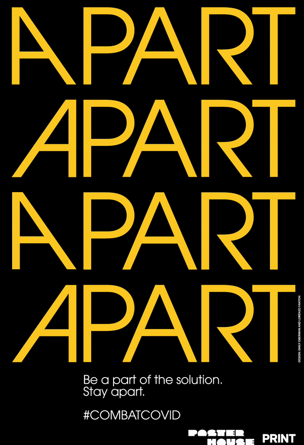 type-based PSA poster being whimsical with the word APART