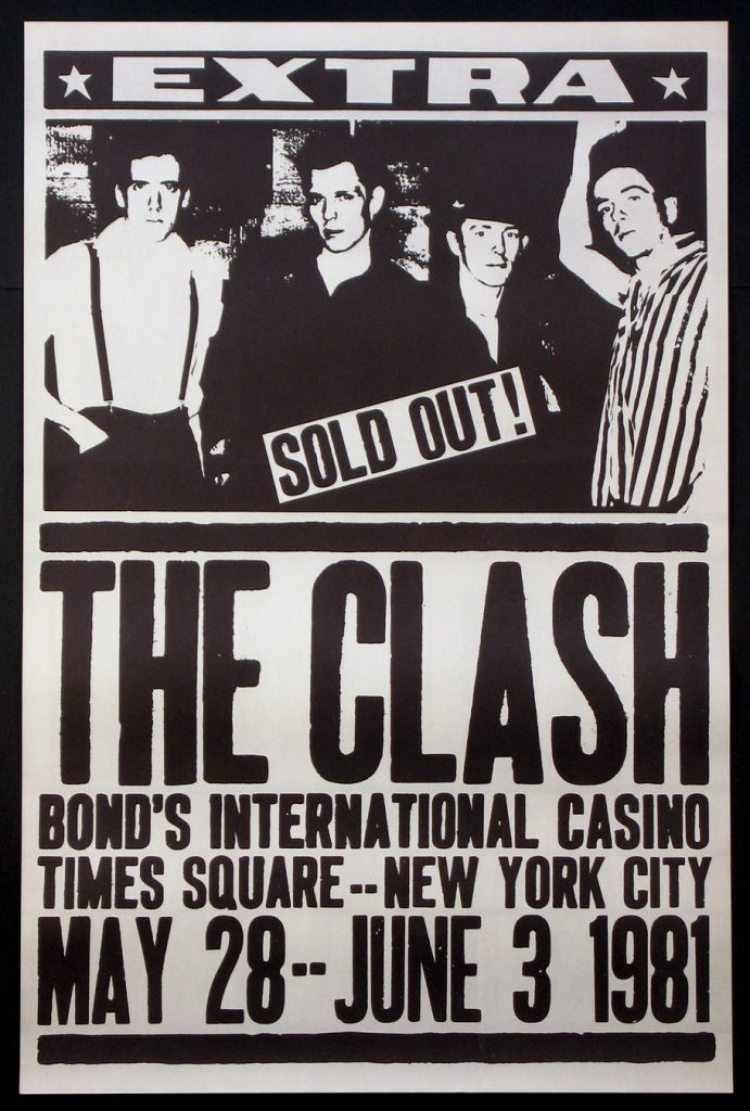 A type-based poster with an image of the band The Clash.