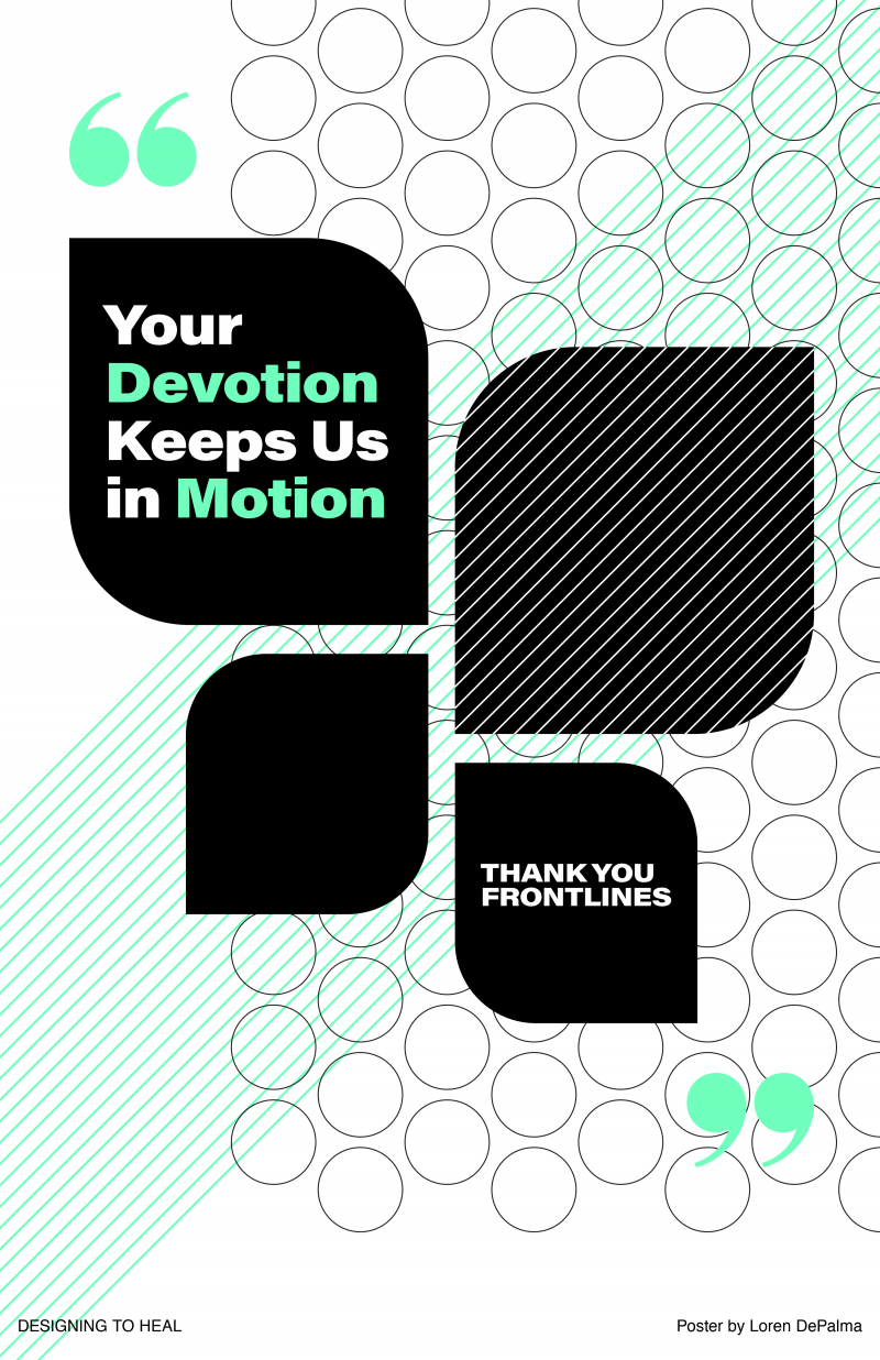 type-based poster thanking frontline and essential workers
