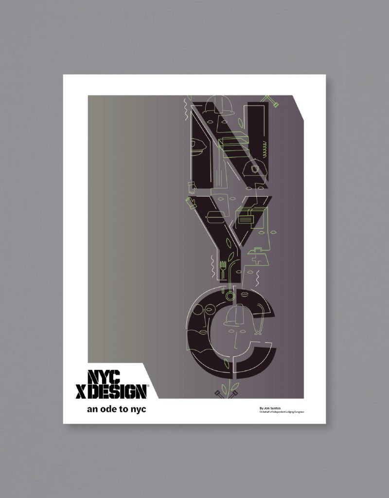 A poster showing big black text saying