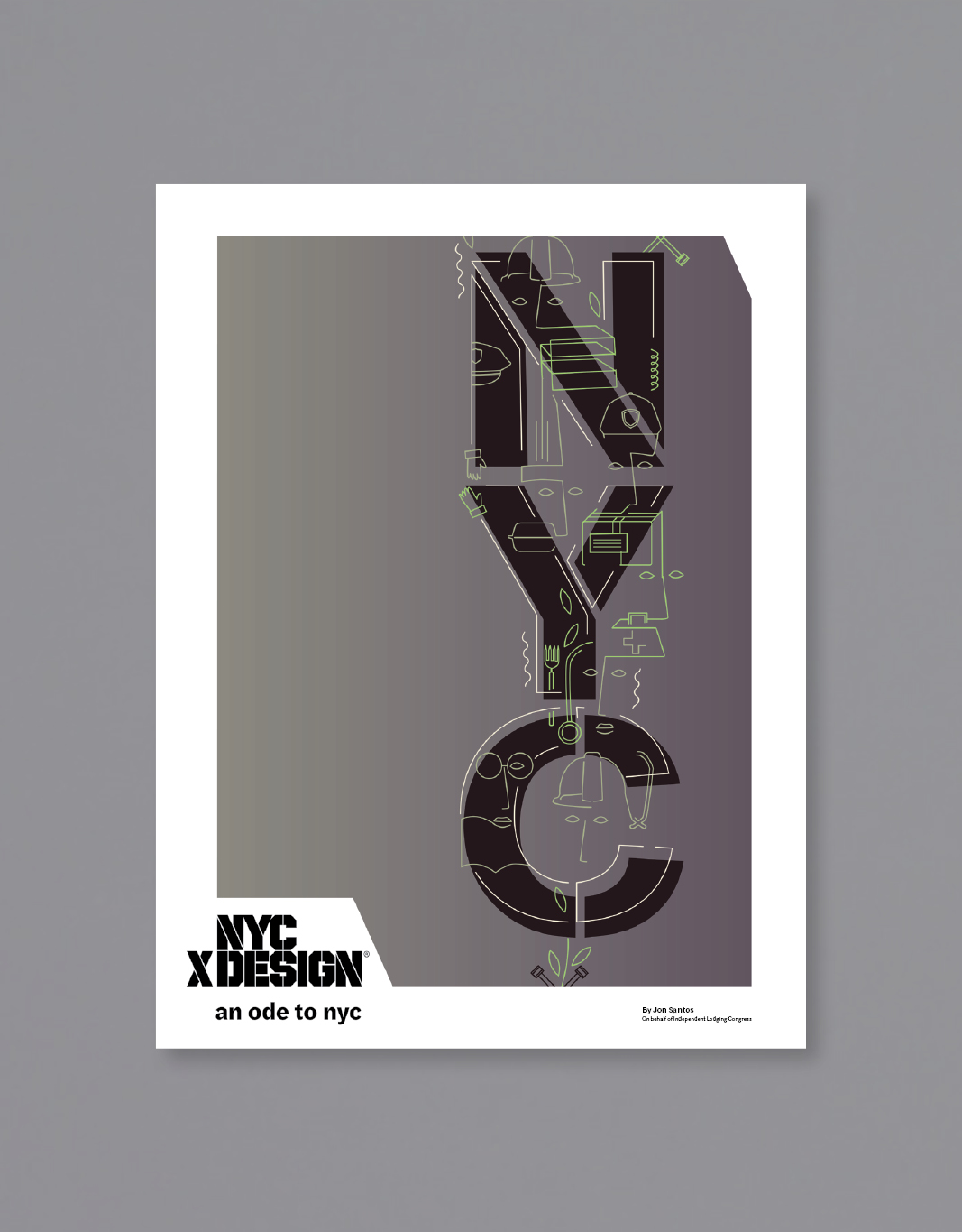 A poster showing big black text saying