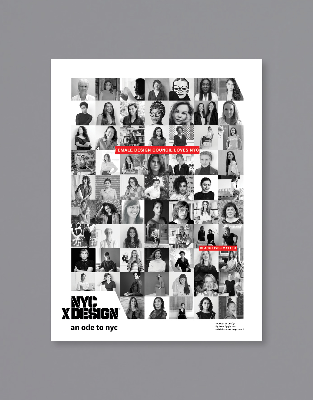 A poster showing a lot of black and white photos of women. texts say,