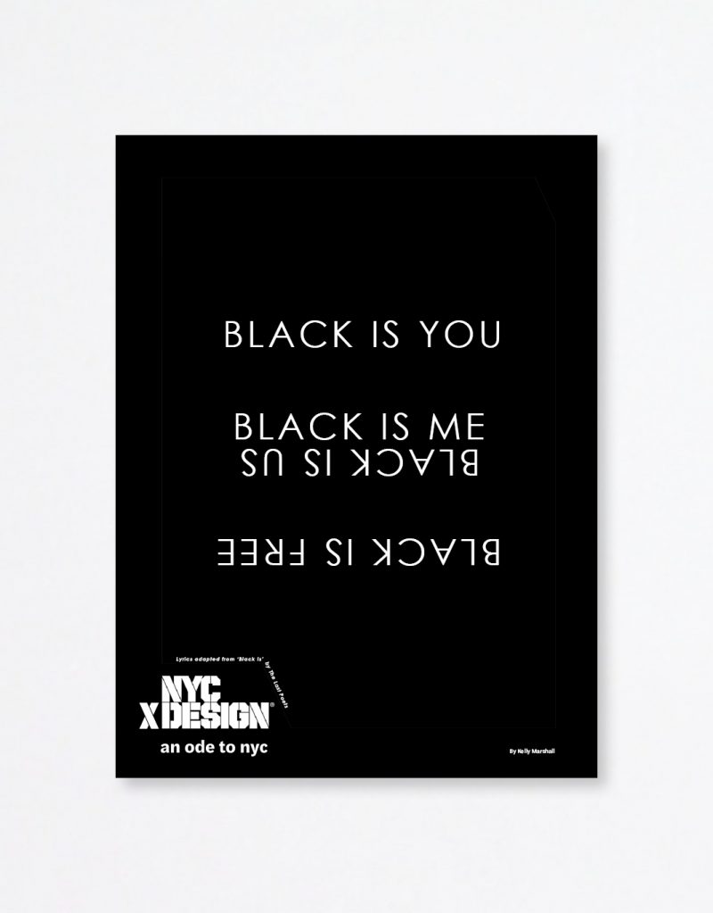 a poster showing white texts in black background. The texts say