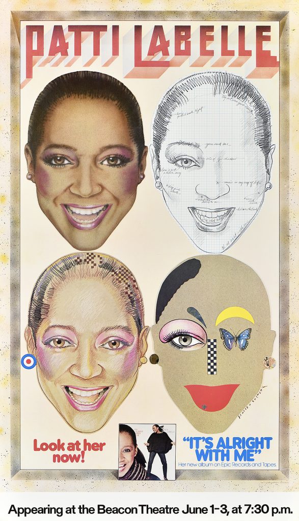 photo offset poster of 4 faces of Patti Labelle in various styles