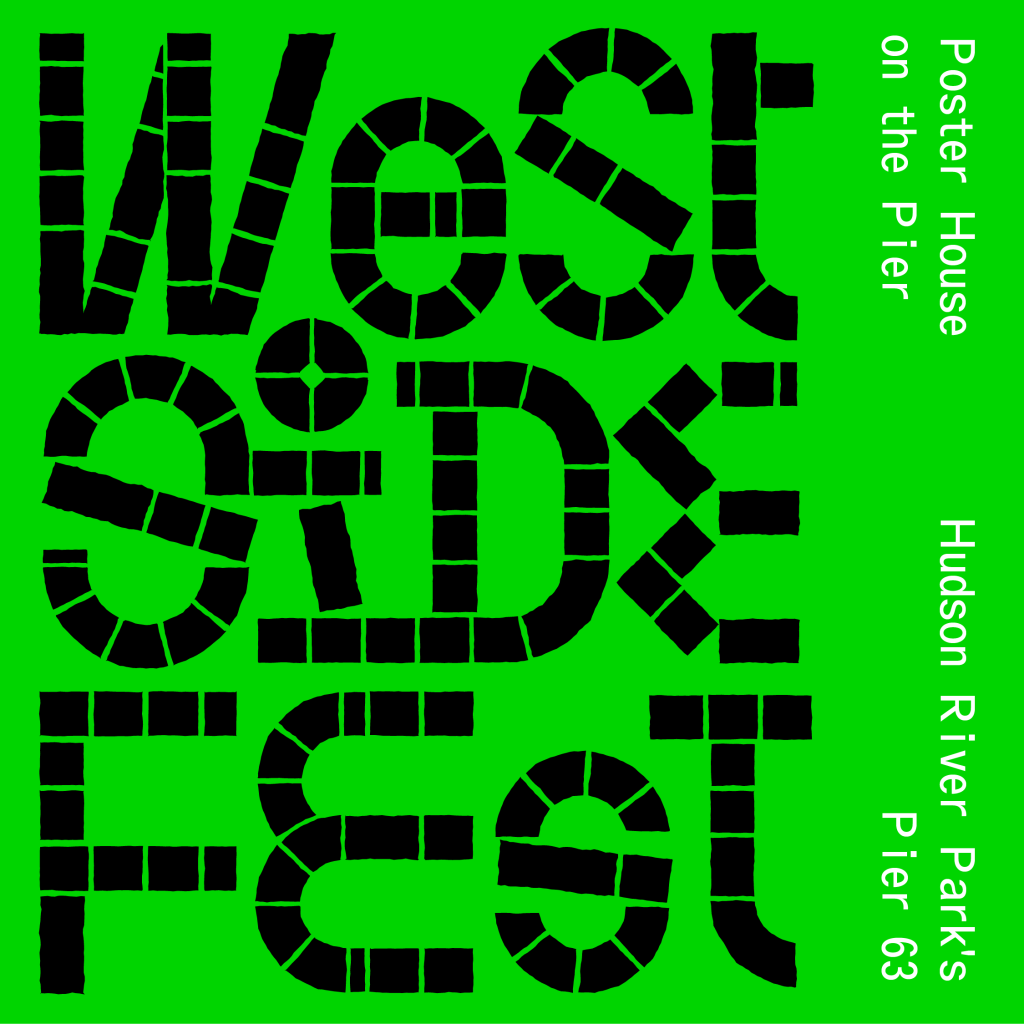 A green square with black block lettering that reads West Side Fest