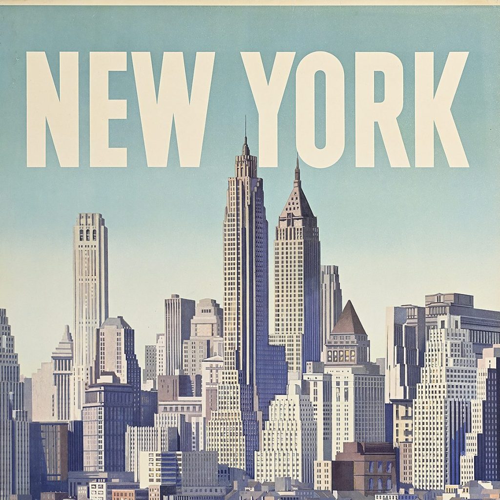 A poster of the Manhattan skyline