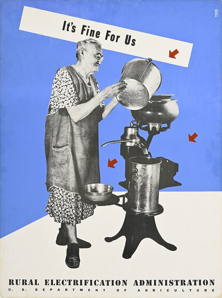 Poster featuring a photograph of a woman operating a milk separator.