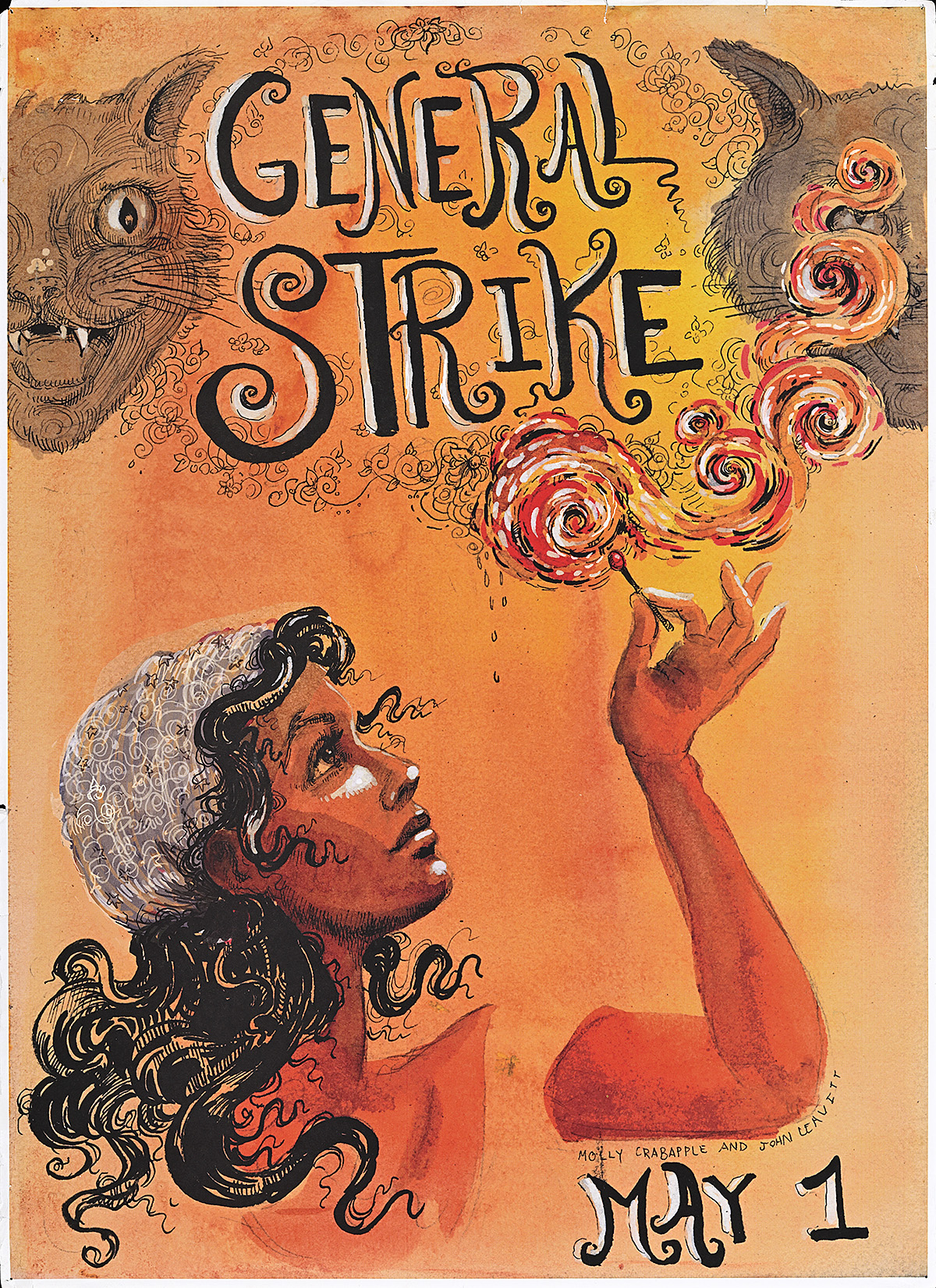 Poster of a woman holding a lit match looking to the sky.