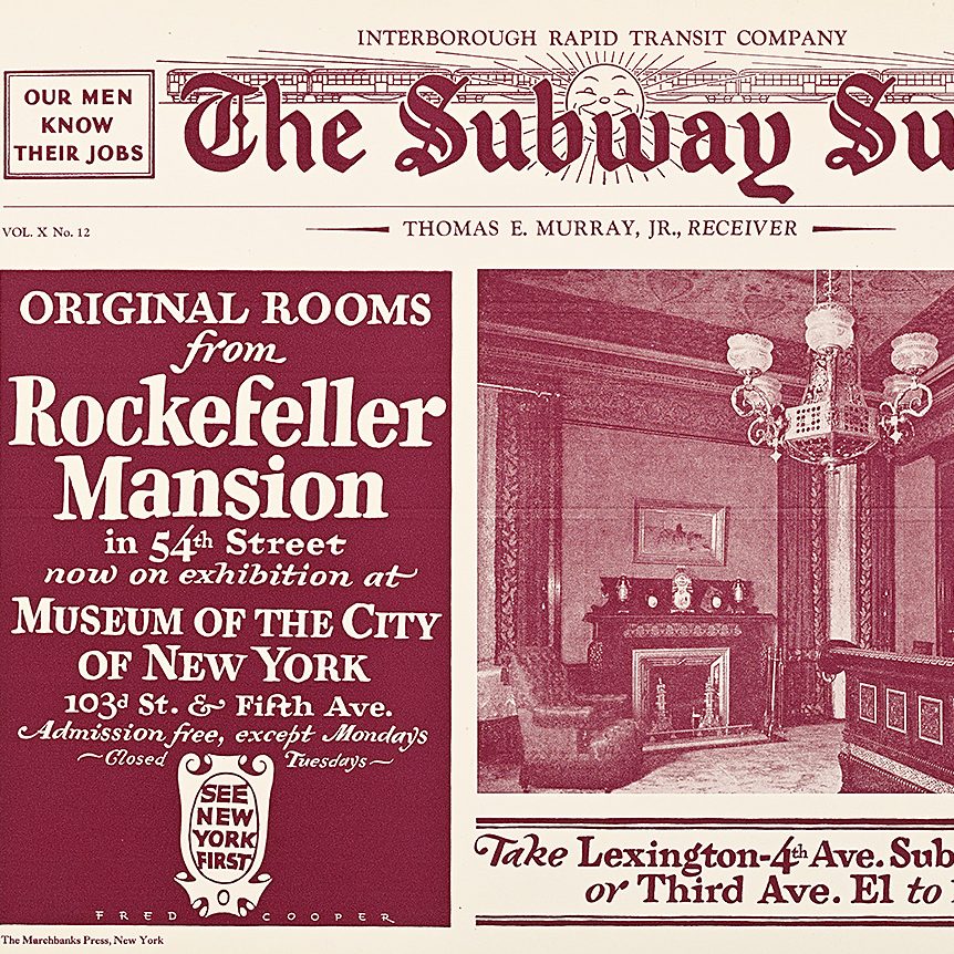 A poster image featuring an interior shot of the Rockefeller Mansion.
