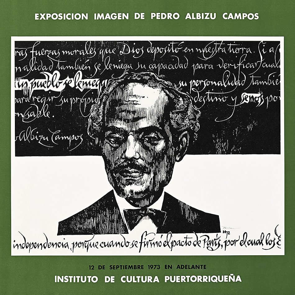 A stylized poster image of a male figure drawn in pencil.
