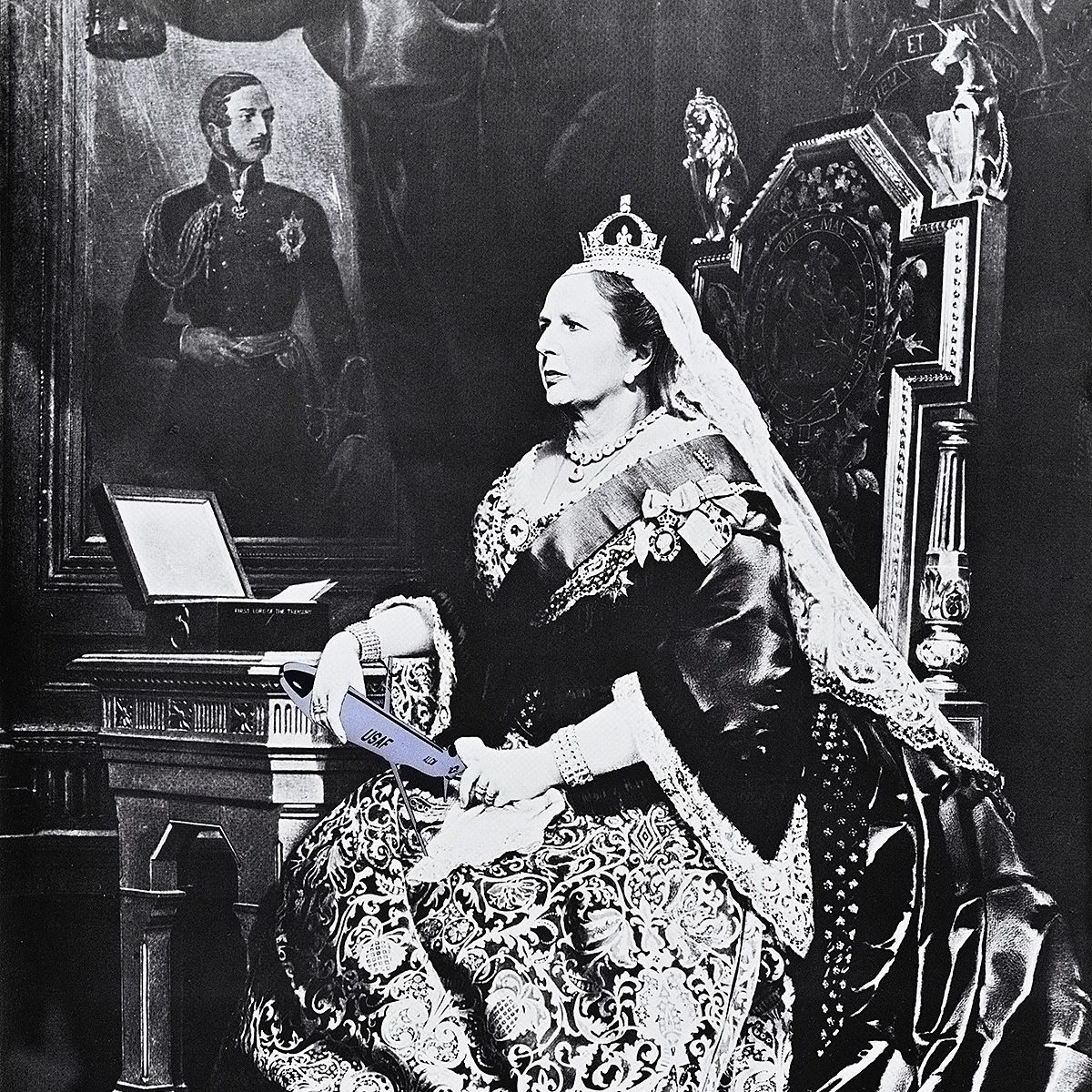 A poster image depicting Margaret Thatcher as Queen Victoria