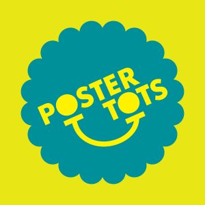 A two toned logo for Poster Tots