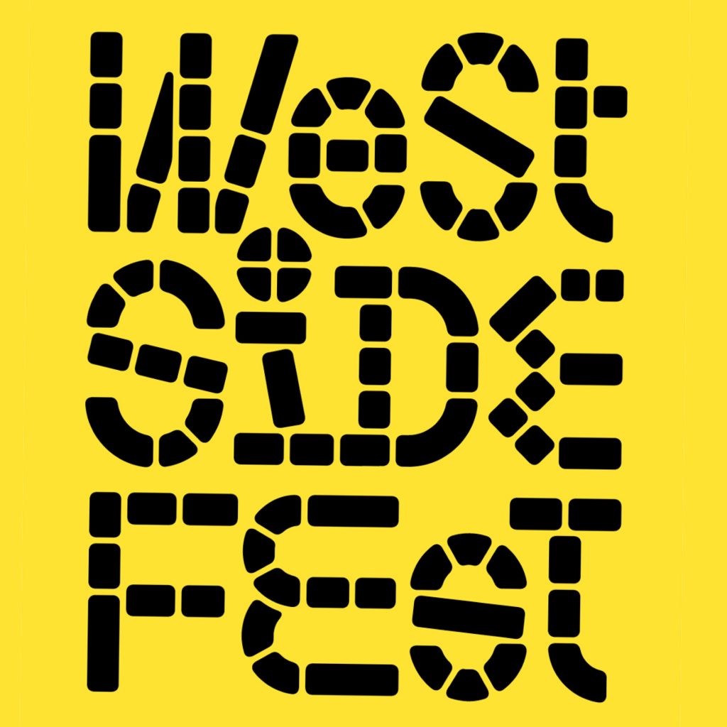 A digital yellow square with black lettering