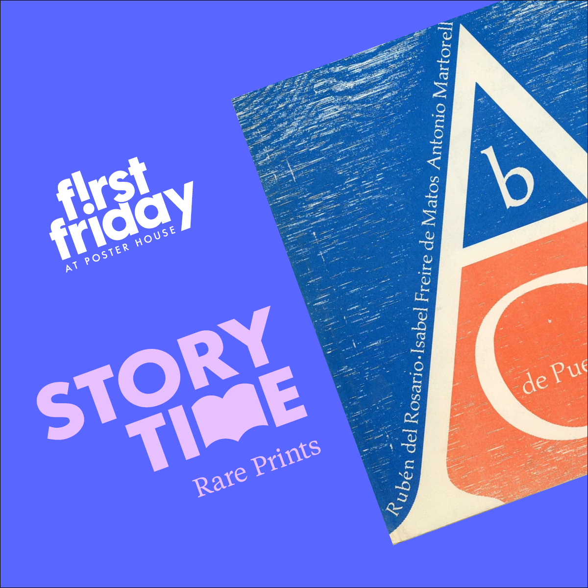 Story Time graphic with book cover image over a purple background
