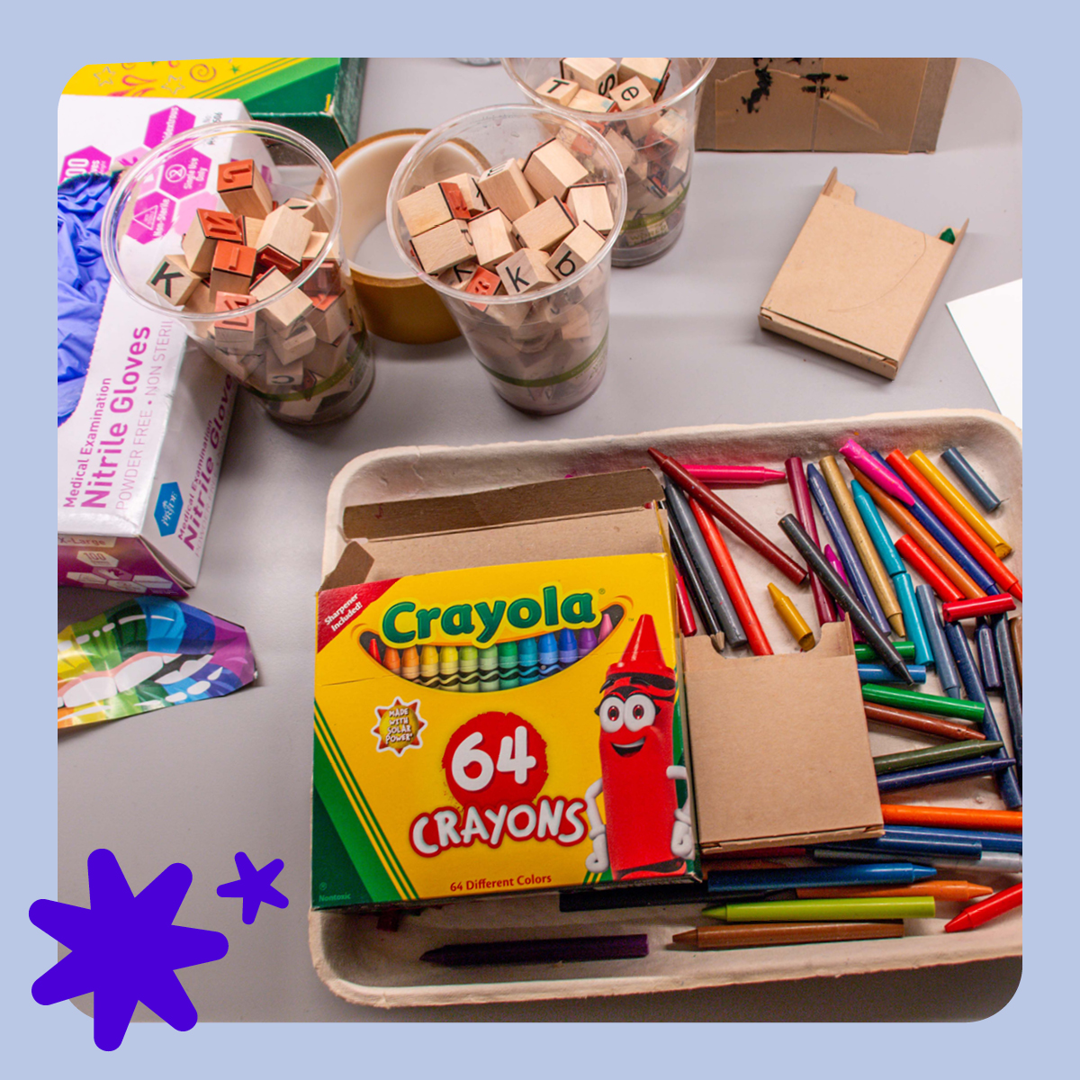 Digital photo of art supplies