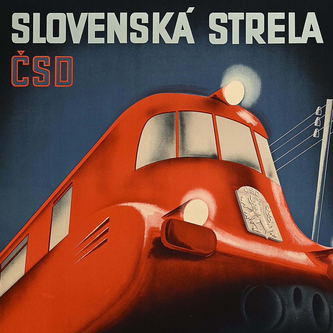 an illustrated poster of a train