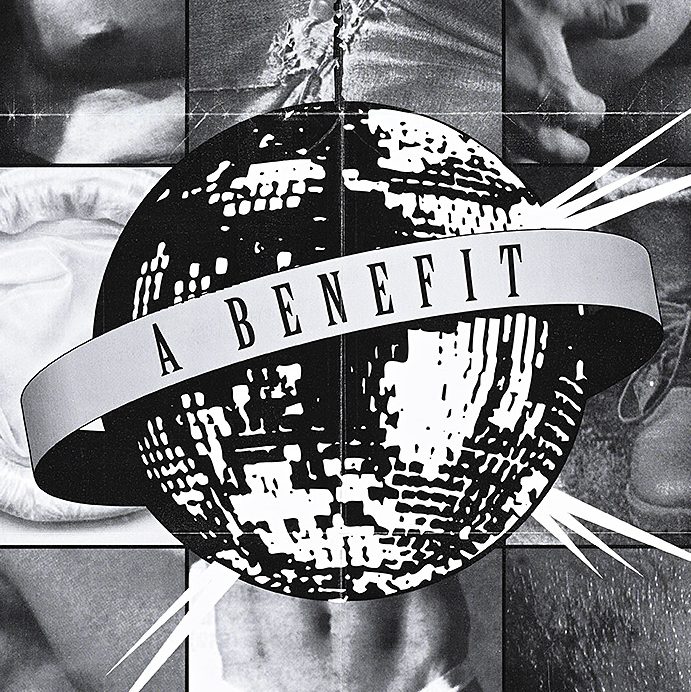 poster advertising the Sleaze Ball from 1992, featuring a disco ball with a banner across it that says 