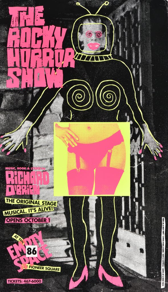 Poster of Frankenstein with lingerie superimposed on his body.