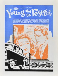 Poster of a car at a drive-in movie.