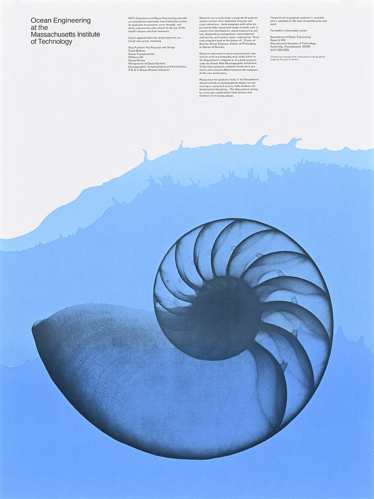 Poster of a nautilus shell against a wave.