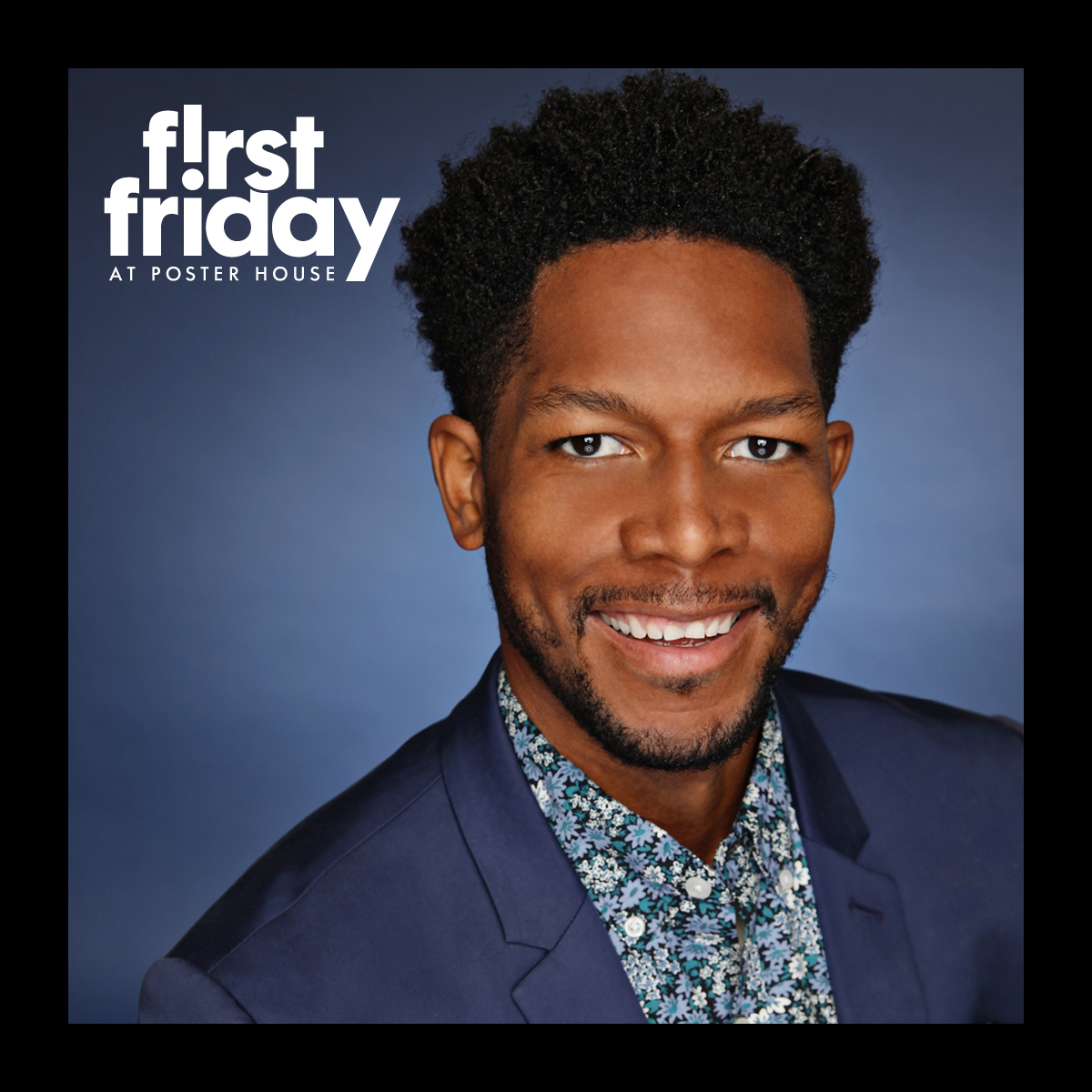 A professional headshot of a man wearing a blue suit jacket and a shirt with a floral pattern.